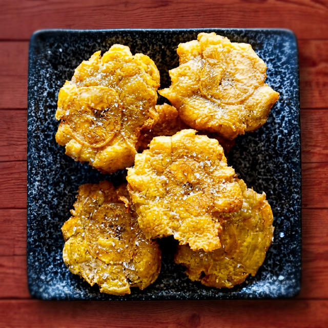 Fried Green Plantains (Tostones).